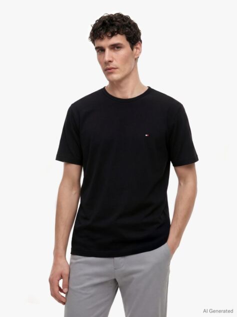 Μαύρο T-Shirt Υδροαπωθητικό  Άνδρες