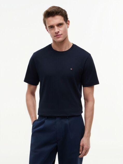 Μπλε Interlock Πλεκτό T-Shirt  Άνδρες