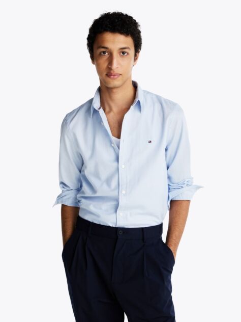 Blue TH Flex Slim Fit Dobby Shirt  Men