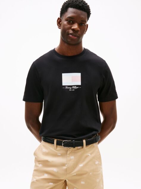 Black Ithaca Stripe Flag T-Shirt  Men