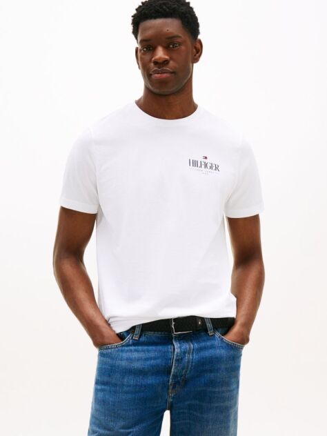 White Logo Crew Neck T-Shirt  Men