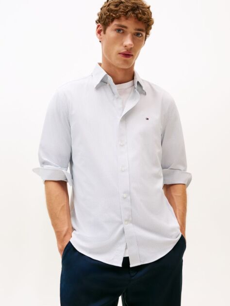 White Performance Print Shirt  Men