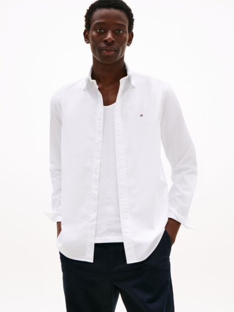 Multi Flex Poplin Fake Solid Shirt  Men
