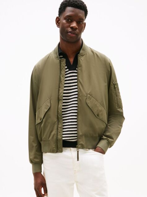 Πράσινο ΑναδιπλούΜενο Αδιάβροχο Bomber Jacket Σε Κανονική Γραμμή  Άνδρες
