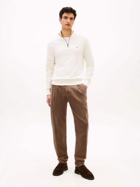 Brown Harlem Pleated Tapered Corduroy Chinos  Men