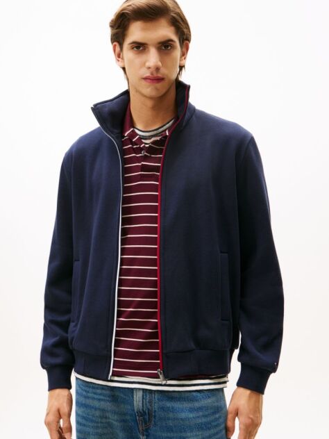 Blue Signature Tape Zip-Thru Jumper  Men