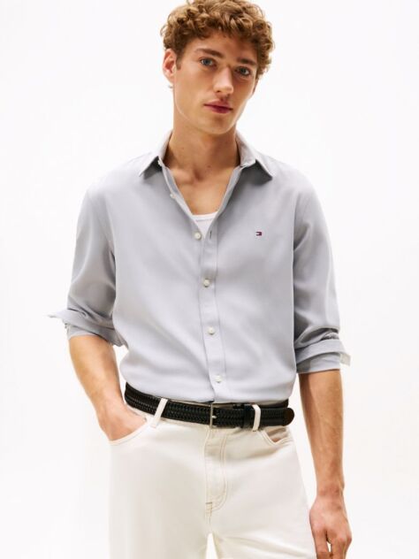 Blue Performance Slim Fit Pique Oxford Shirt  Men