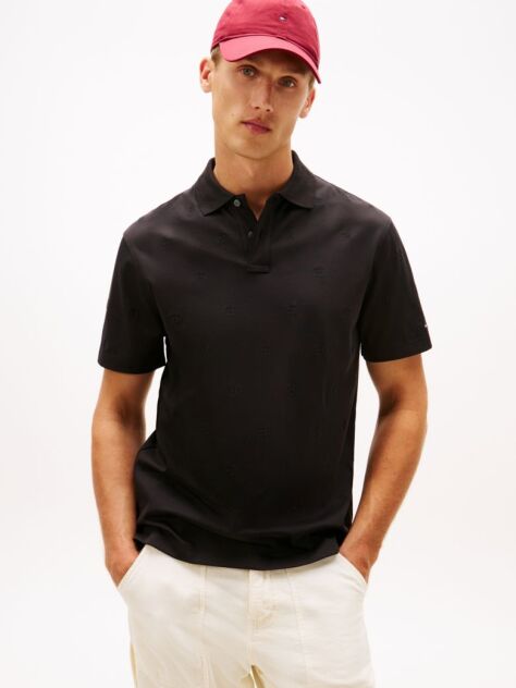 Black 1985 Regular Fit Piqué Polo Shirt  Men