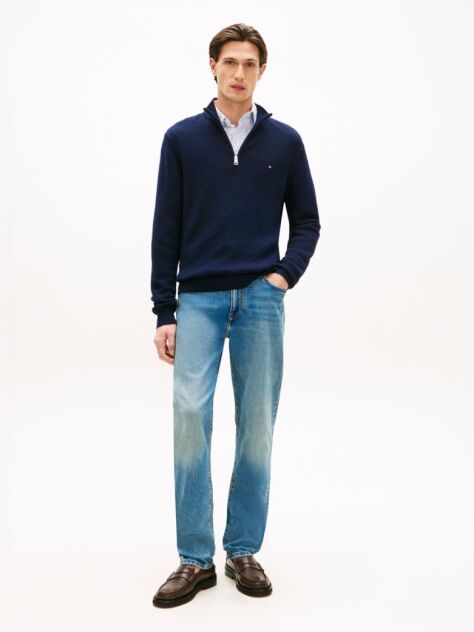 Blue Denton Faded Slim Straight Leg Jeans  Men