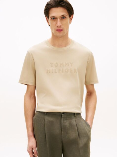 Μπεζ T-Shirt Με Tonal Λογότυπο  Άνδρες