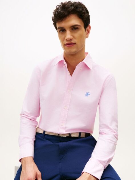 Pink Heritage Regular Fit Logo Embroidery Oxford Shirt  Men