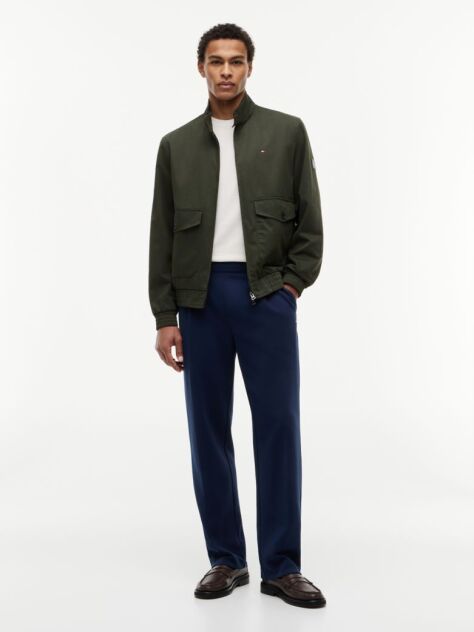 Green Logo Patch Zip-Thru Harrington Jacket  Men