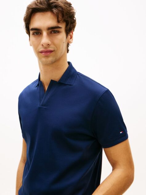 Blue Regular Fit Interlock Knit Polo Shirt  Men