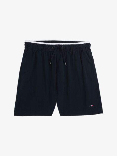 Blue Essential Flag Embroidery Mid Length Swim Shorts  Boys