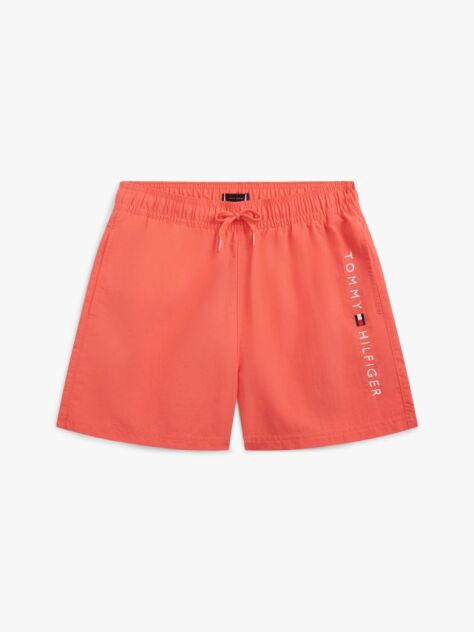 Orange Original Logo Embroidery Mid Length Swim Shorts  Boys
