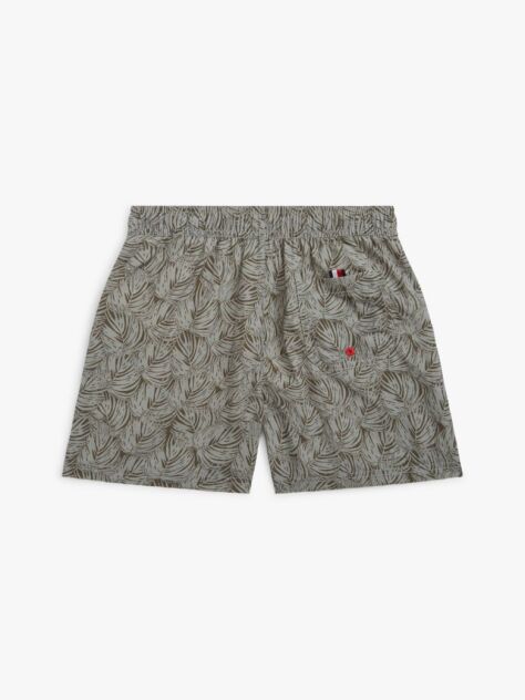 Green Original Print Mid Length Swim Shorts  Boys