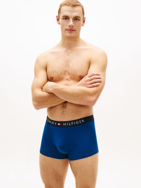 Blue 3-Pack TH Original Logo Waistband Trunks  Men