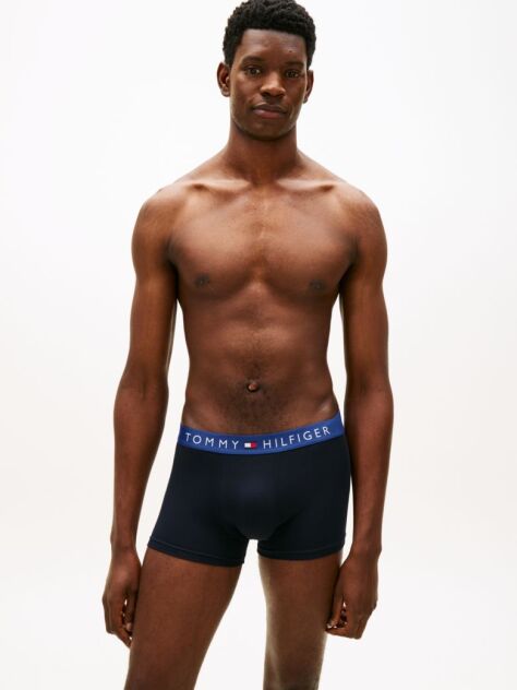 Blue 3-Pack TH Original Logo Waistband Trunks  Men