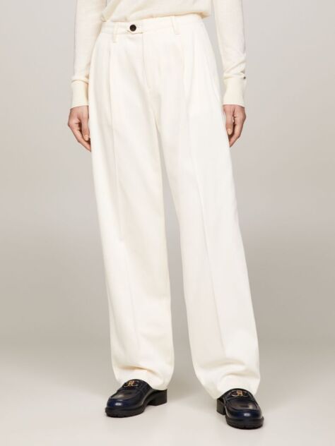 Beige Relaxed Fit Straight Leg Chinos  Women