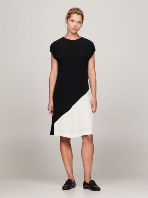 Multi Colour-Blocked Knee Length Dress  Women