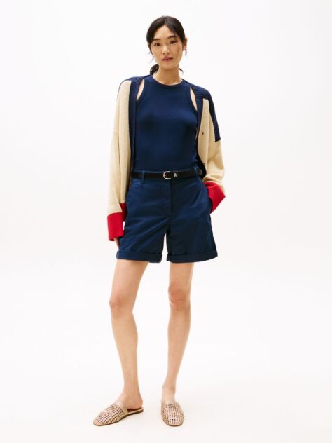 Blue Relaxed Chino Bermuda Shorts  Women
