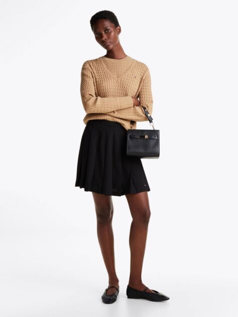 Black Pleated Mini Skirt  Women
