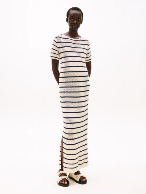 Multi Pointelle Crochet Maxi Jumper Dress  Women