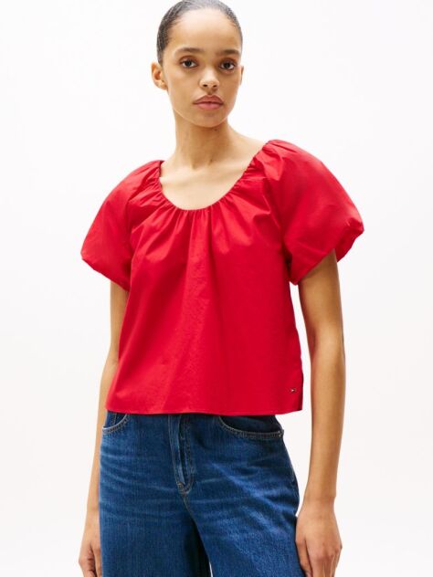 Red Regular Fit Short Sleeve Blouse  Women