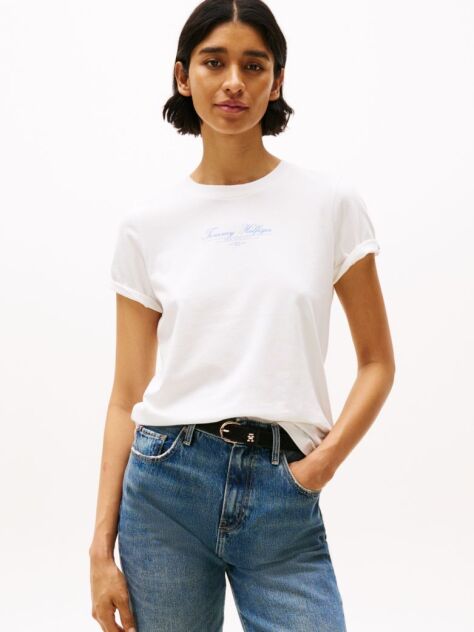 White Logo Crew Neck T-Shirt  Women