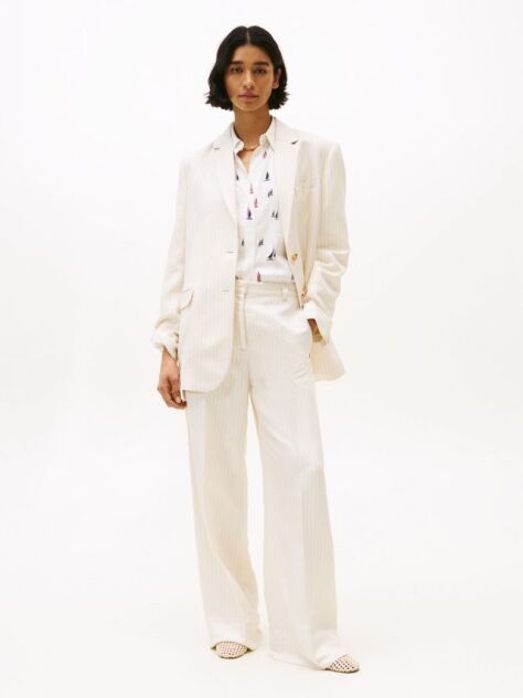 Multi Wide Leg Trousers With Linen  Women