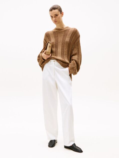 White Relaxed Straight Leg Chinos  Women