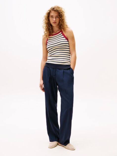 Blue The Sofia Capsule Regular Wide Leg Trousers  Women