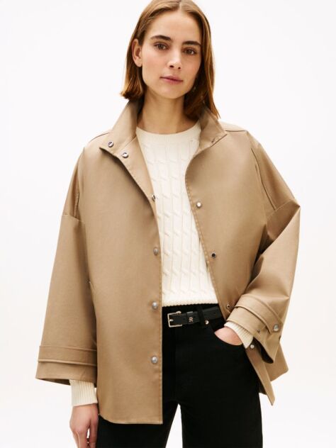 Μπεζ Αδιάβροχο Oversized Παλτό  Γυναίκες
