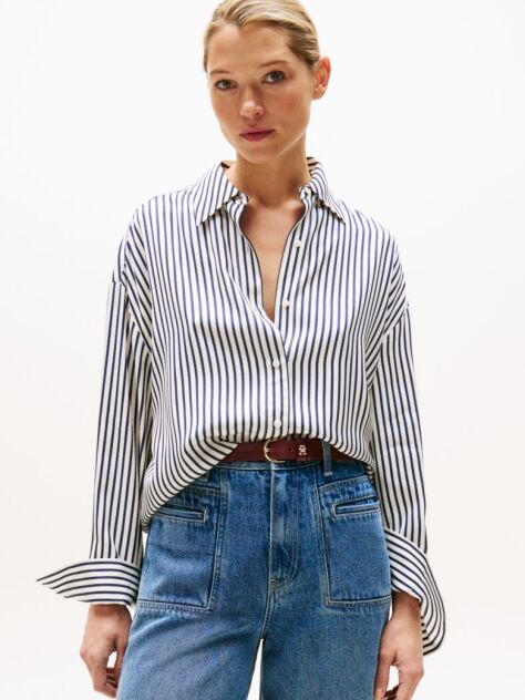 Multi Oversized Adjustable Cuff Shirt  Women