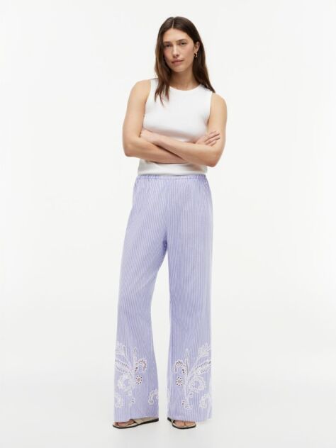 Multi Broderie Anglaise Loose Trousers  Women