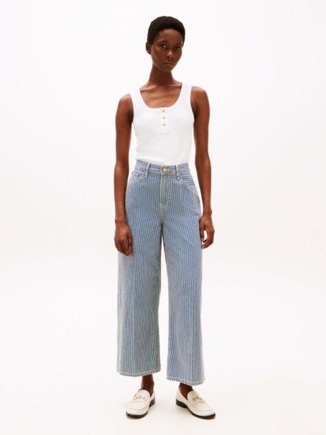 Multi Stripe High Rise Wide Leg Jeans  Women