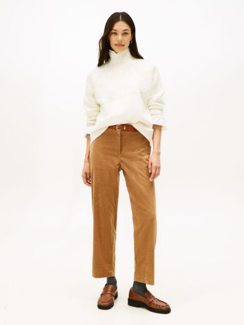 Brown Corduroy Slim Straight Pant  Women