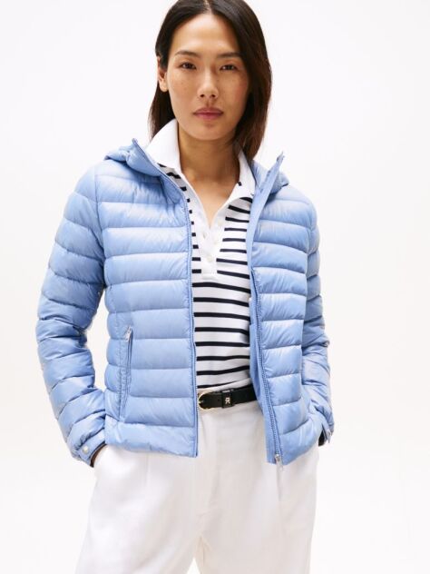 Blue Down Regular Hooded Jacket  Women