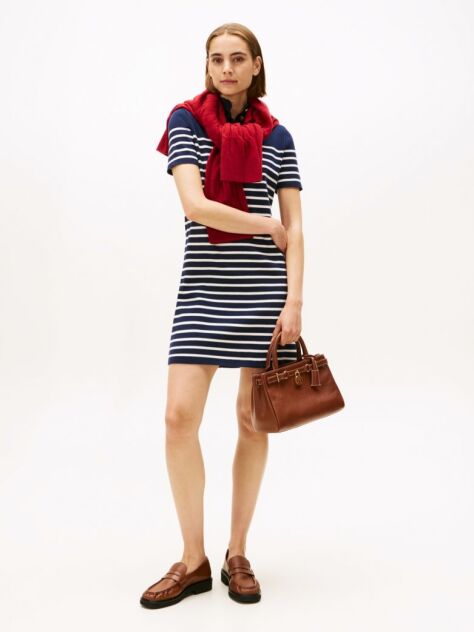 Multi Jersey Mock Neck Mini Jumper Dress  Women