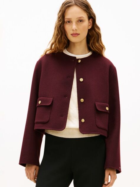 Red Double-Faced Wool Blend Jacket  Women