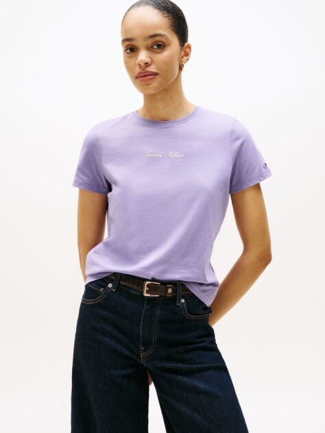 Purple Textured Logo T-Shirt  Women