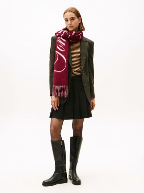 Black Timeless Wool Blend Pleated Mini Skirt  Women