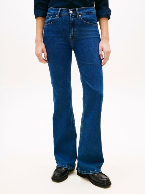 White Mid Rise Flared Leg Jeans  Women