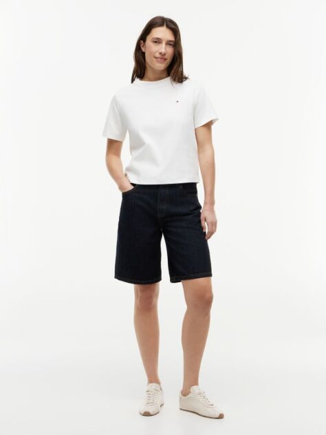 White Interlock Knit Boxy T-Shirt  Women
