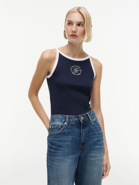 Blue Logo Slim Tank Top  Women