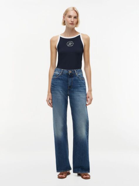 Blue Logo Slim Tank Top  Women
