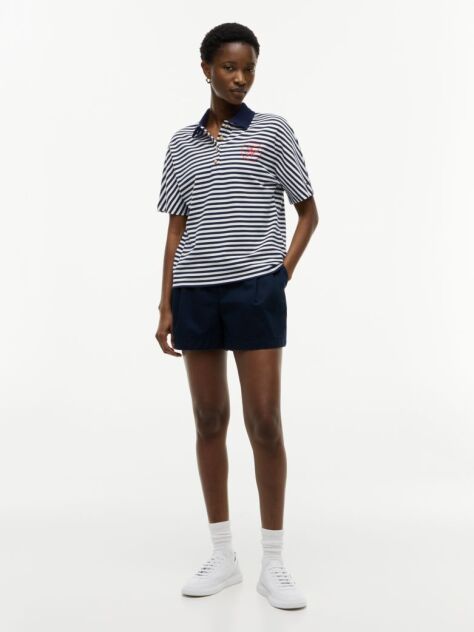 Multi Regular Fit Gold-Tone Button Polo Shirt  Women