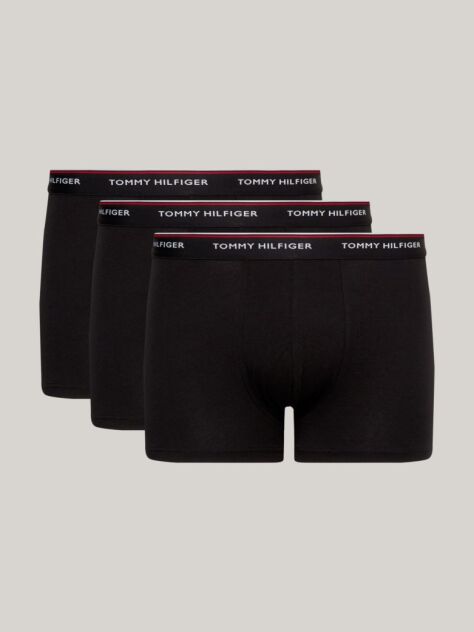 Black 3-Pack Stretch Cotton Trunks  Men