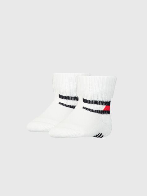 White Tommy Hilfiger Baby Classic Socks 2 Pack  Newborn