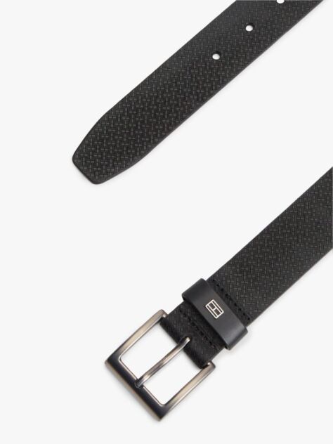 Black Flag Print Square Buckle Leather Belt  Men